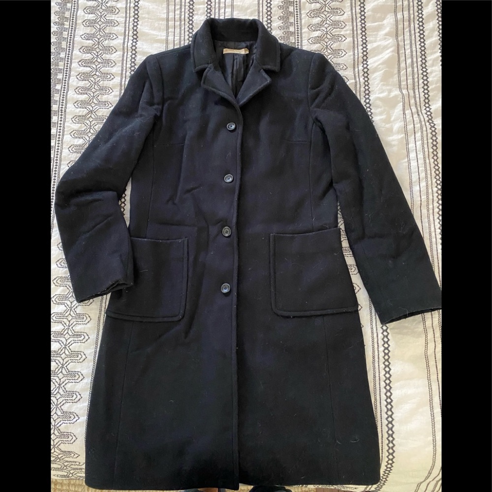 Black wool J. Crew coat with lining - size M tall